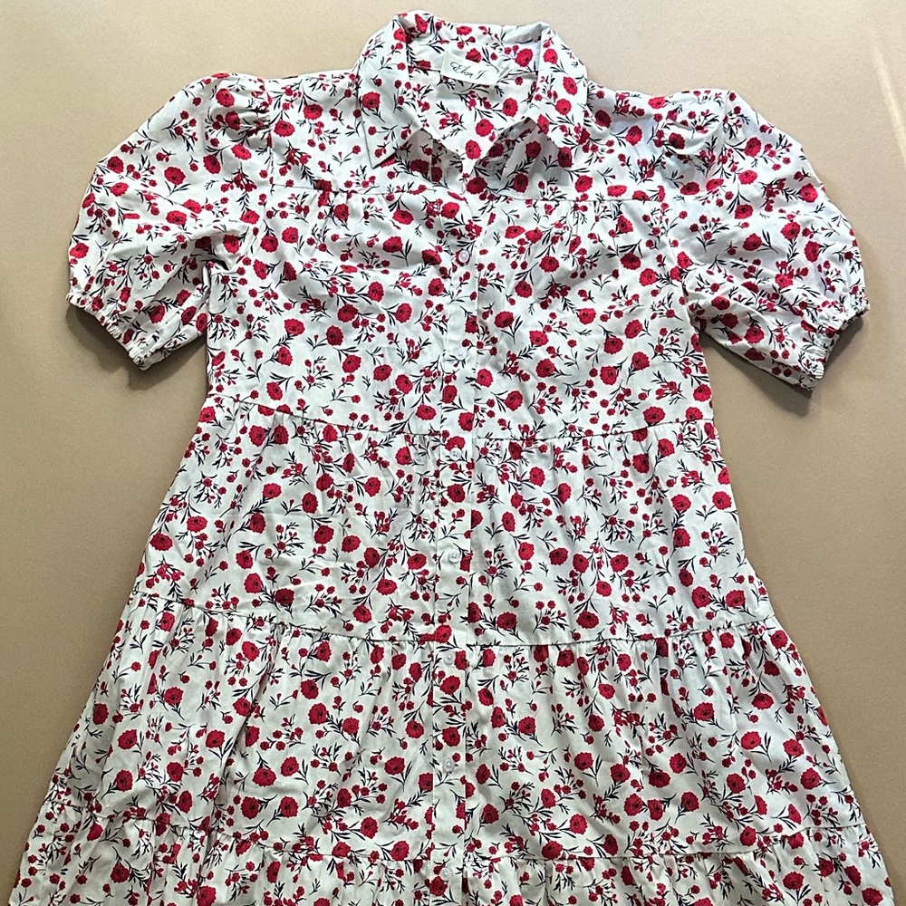 Eliza J Ruffled Sundress with Puff Sleeves